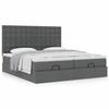 Exclusive House - Ottoman Bed Frame with Dark Grey Mattress 160x200cm Fabric