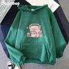 Cute Little Piggy Gamer with Headphones Hoodies Women Kawaii Streetwear Sweatshirts Graphic Pullovers Clothing
