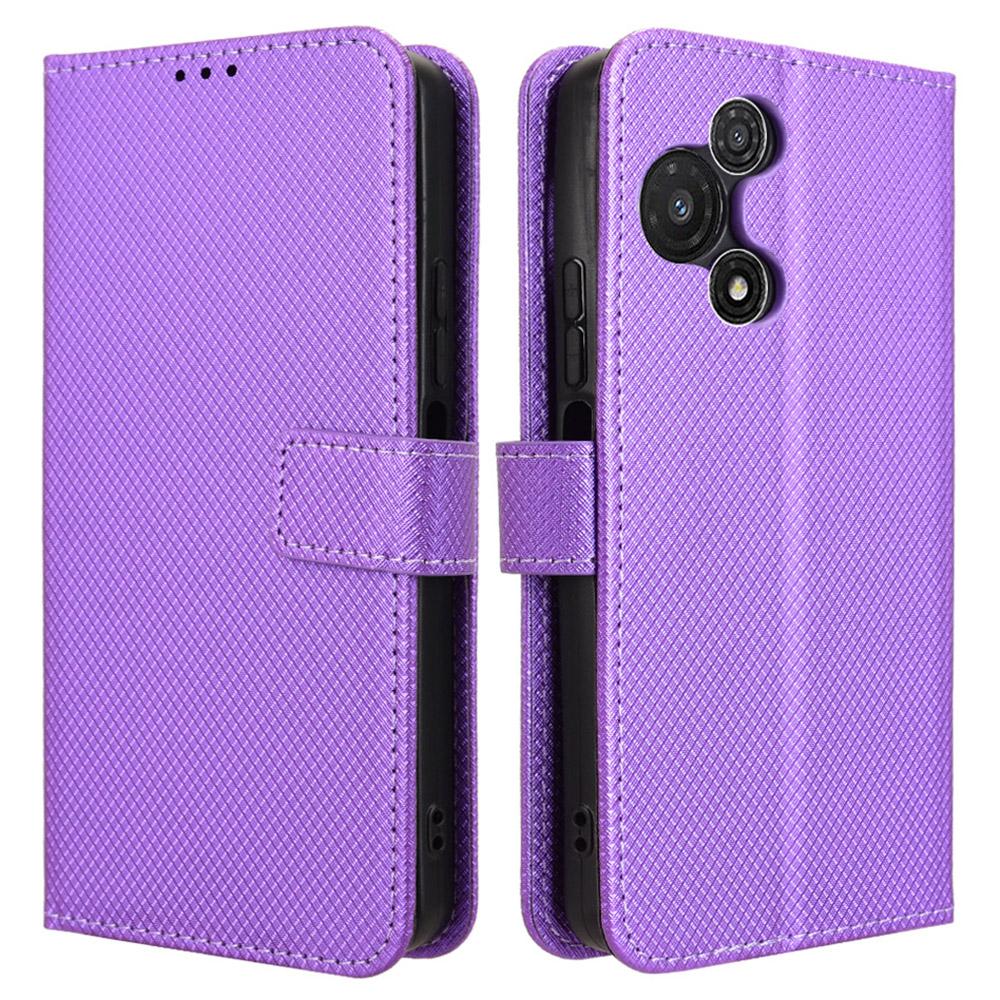 

Для TCL 60R 5G Чохол PU Шкіра Діамантова Текстура Гаманець Чохол для Телефону Purple