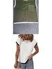 Women's Short Sleeve Ribbed Knit T-shirt - Casual Spring/Summer Top