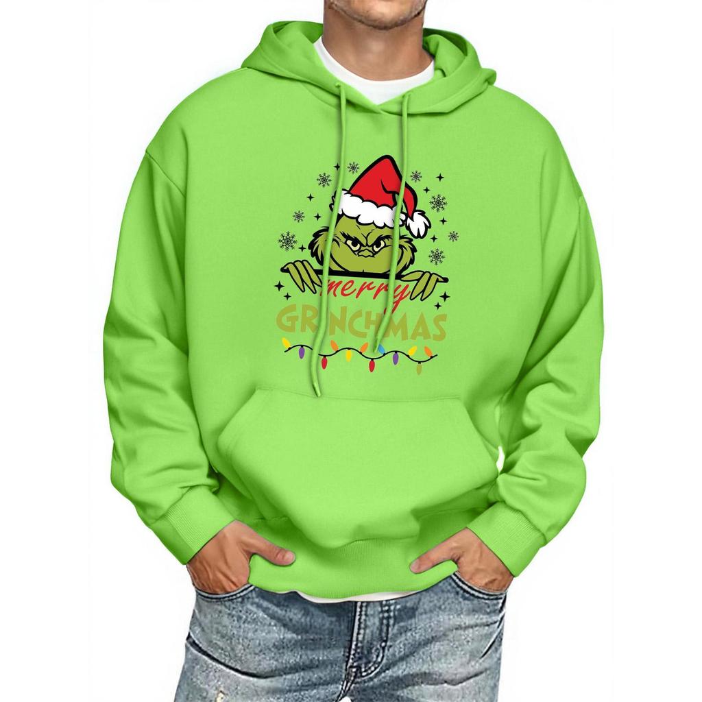Men's Print Hooded Sweatshirt Long-Sleeve Casual Pullover Hoodie Hooded Sweatshirt