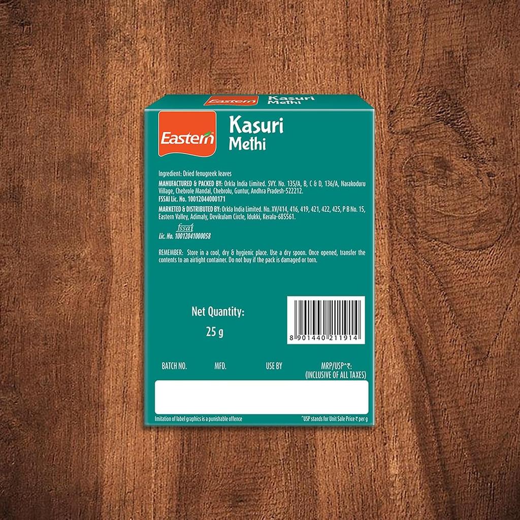 Eastern Kasturi Methi Premium Dried Fenugreek Leaves For Authentic Indian Cooking And Flavorful Culinary Creations 25g