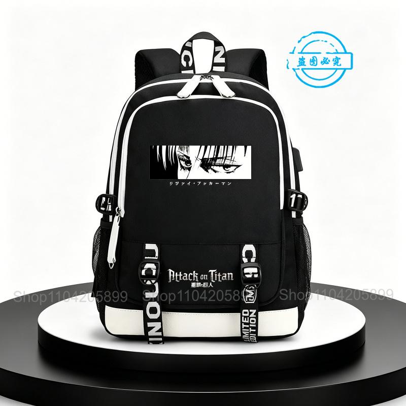 Attack On Titan Backpack,Anime Large Capacity Student SchoolBag Boys Mochilas Daily Bookbag Casual Portable Rucksack