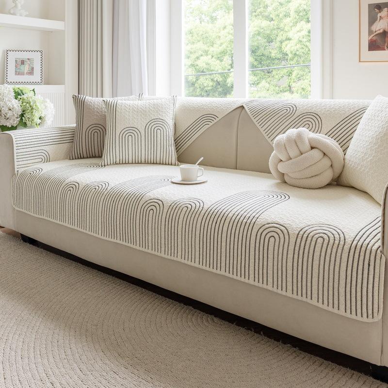 Pure Cotton Sofa Cover Living Room Non-slip Couch Seat Towel Jacquard Thicken Couch Cushion Universal Sofa Seat Cover Home Decor