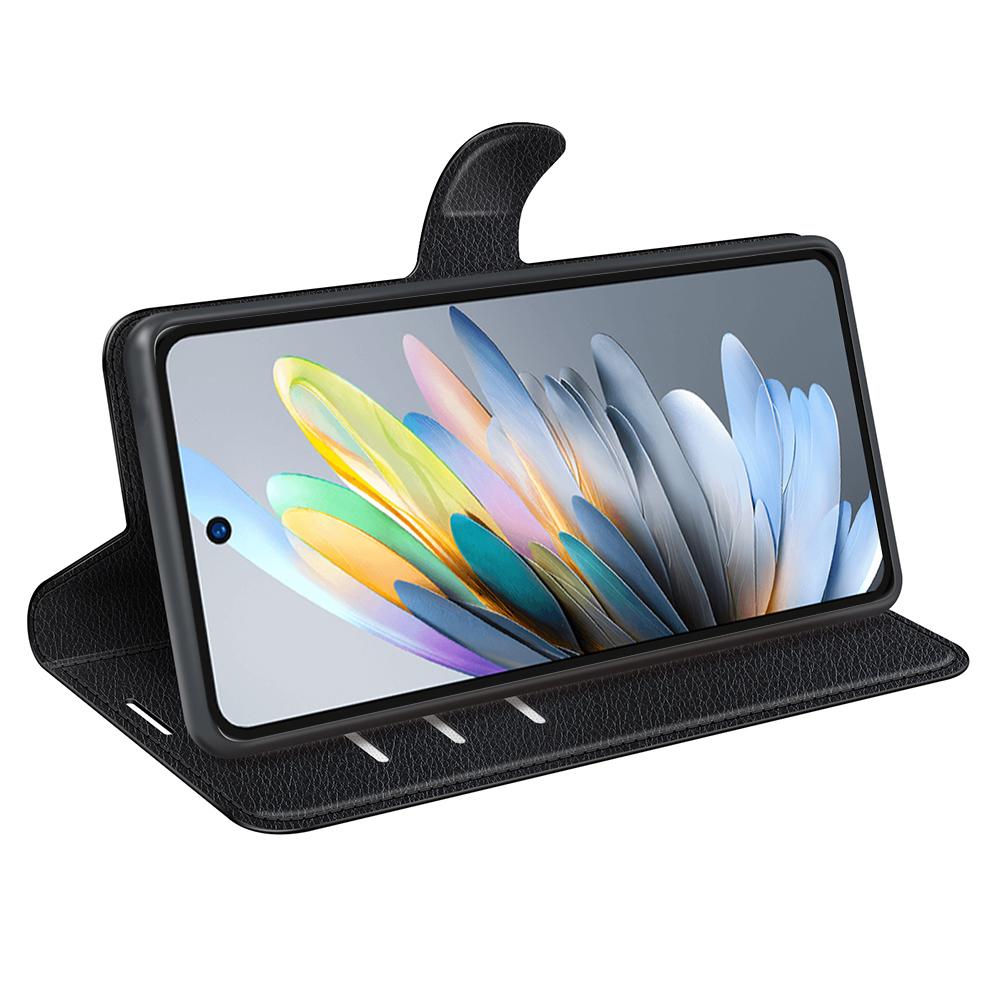 For ZTE Blade A75 4G Case Litchi Texture Shockproof Leather Wallet Phone Cover