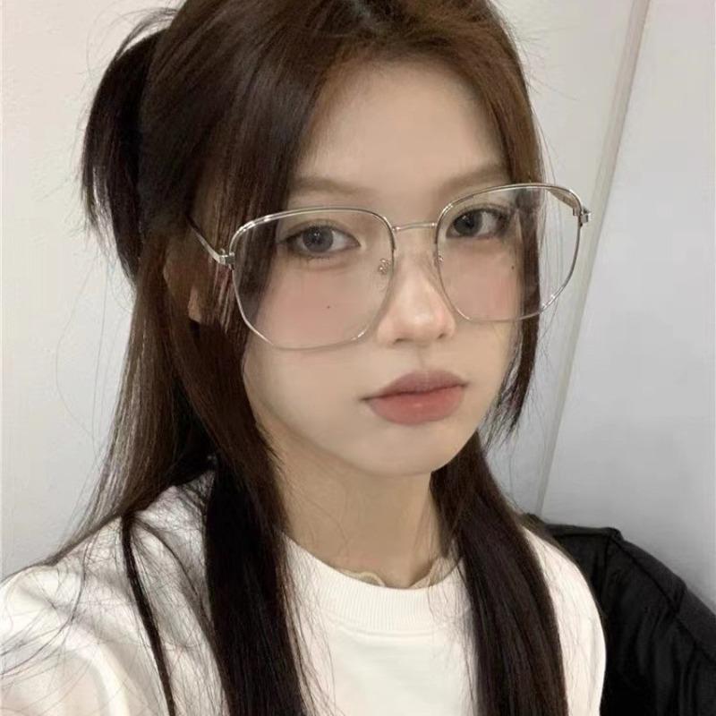 Fashion Oversize Round-framed Glasses Anti Blue Light Glasses Ultralight Transparent Lens Blue Light Blocking Computer Glasses