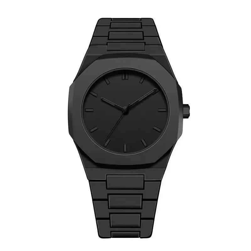 Fashionable simple mysterious Alloy Material Men's quartz watch and bracelet set, suitable for daily wear, Christmas gift