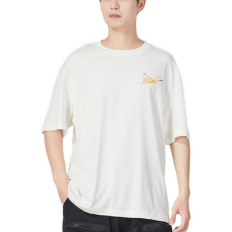 Puma Printed Breathable Crew Neck Short Sleeve T-Shirt Men Tops White 624938-65