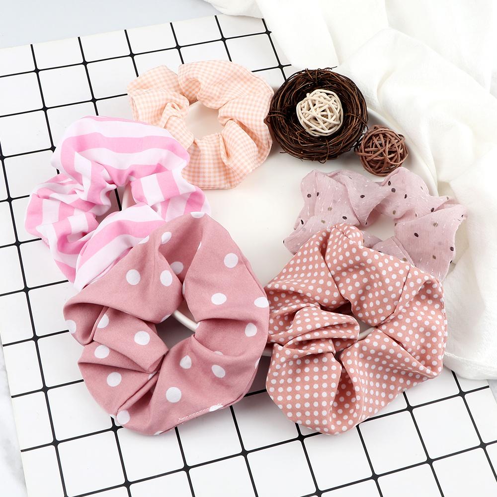 5PCS/Set Korean Fashion Hair Bands Elastic Dots Satin Silk Scrunchie for Women Girls Hair Accessories Hair Ties Holder