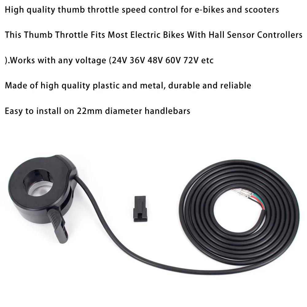 Electric Bike Thumb Throttle for Electric Bike Scooter Speed Control Finger Throttle Universal Accelerator Accessories