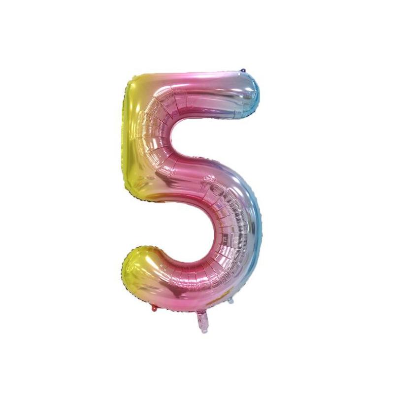 Small Digital Balloon 16-Inch Us Version Of Thin Body Decoration Birthday Party Aluminum Film Balloon Digital Balloon