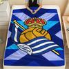 1Pc Real Sociedad Print Flannel Blanket, High Quality Comfortable for All Seasons, Home Decor, Warmth and Comfort, Perfect for Christmas Gifts