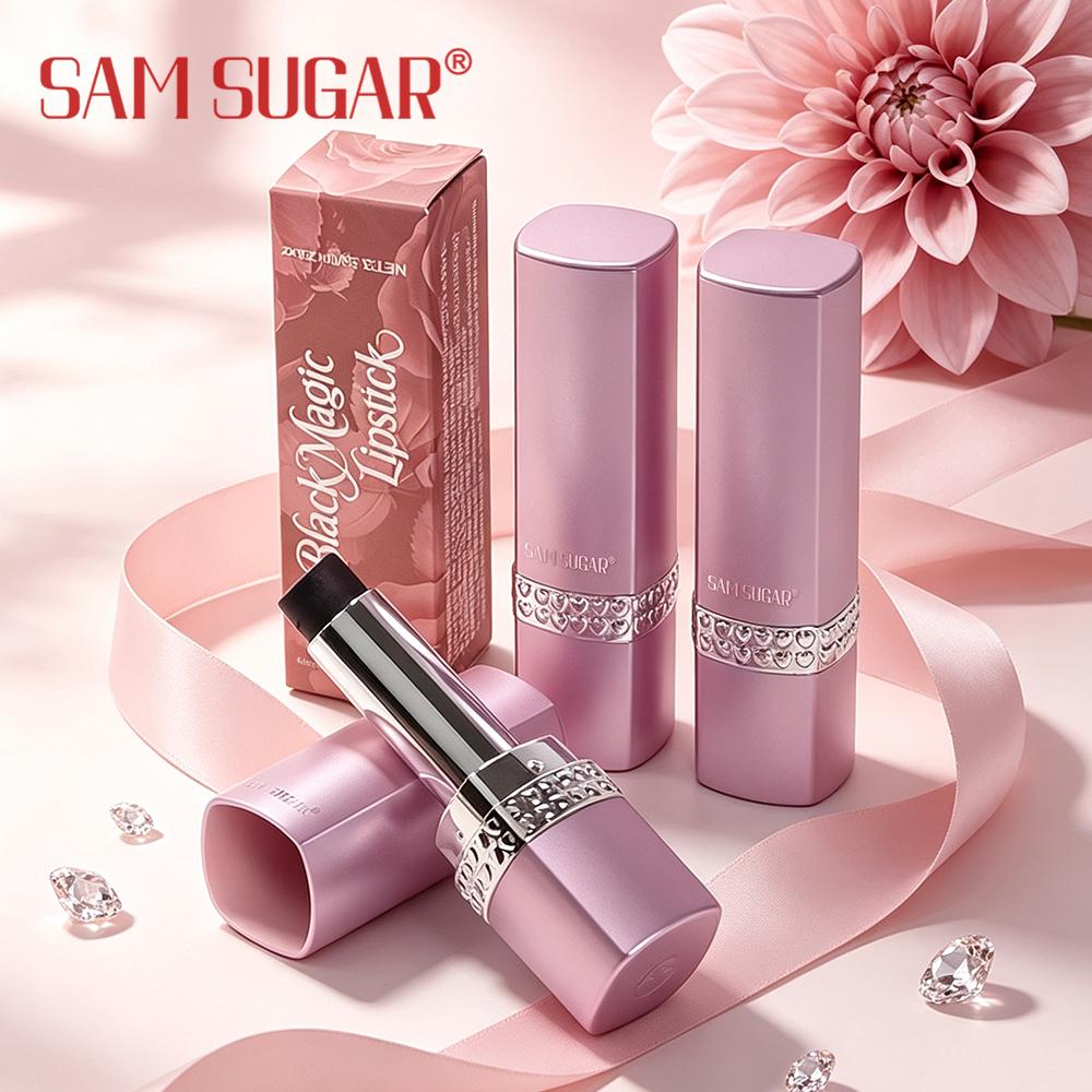 SAM SUGAR Black Lipstick Color Changing Moisturizing Lipstick, Long-Lasting Hydrating Glossy Lip Balm, Natural Tinted Lip Makeup Cosmetics for Women