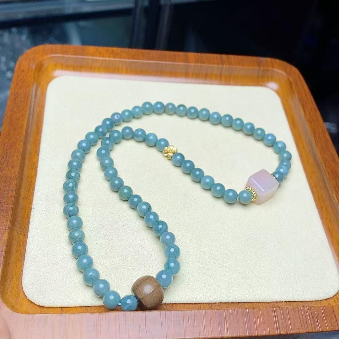 Exquisite Blue Jade Double Circle Women s Bracelet нефритовый