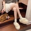 Mao Mao slippers women's new high-end outdoor wear versatile autumn and winter one-word thick-bottomed cotton slippers