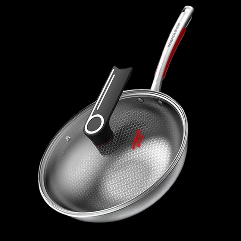 Kangbahe 304 Stainless Steel Honeycomb Wok 32cm
