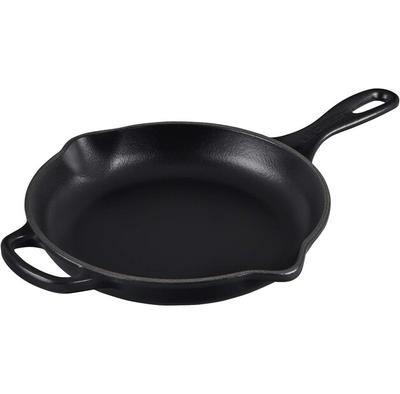 Cast Iron Frying Pan/serving Dish Le Creuset Signature Round 23 Cm, Black Glossy (20182230000422)