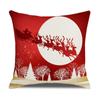 New Red and White Christmas Pillowcase Homewares Cartoon Elk Linen Sofa Pillowcase