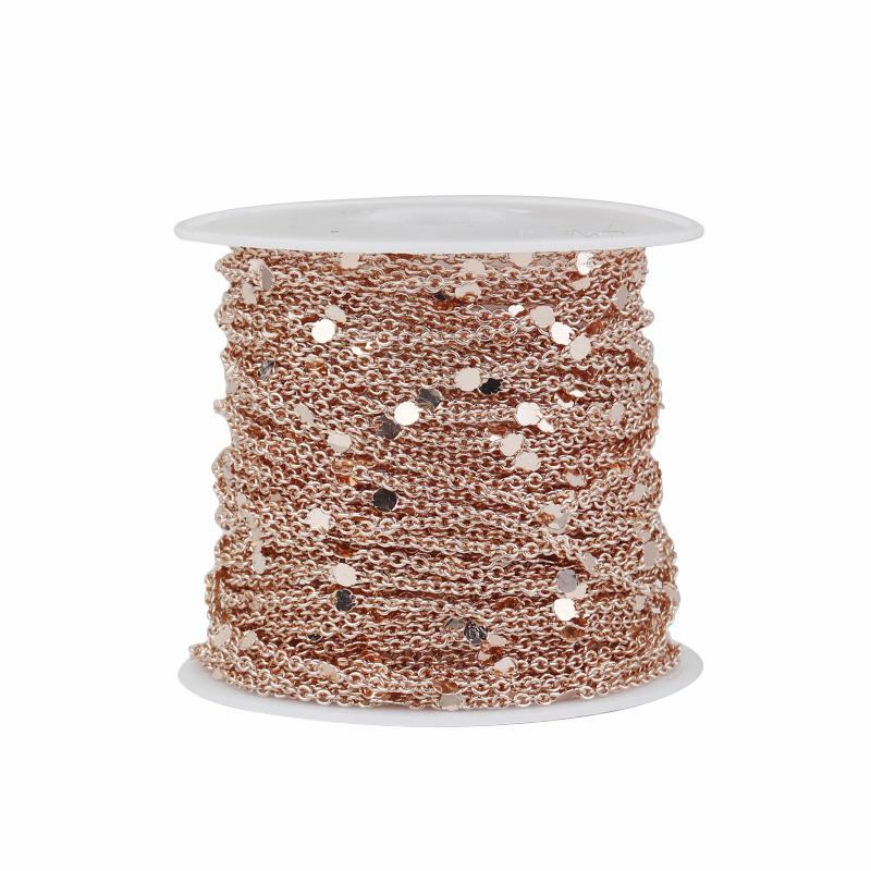 10Yards Sequins Chain Gold Silver Color Metal Copper Cross Chains For DIY Jewelry Making Necklace Bracelet Components Findings