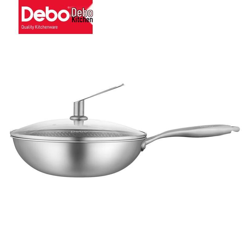 DeBo 304 Stainless Steel Honeycomb Wok
