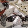 111 silk polka dot printed small square scarf women's spring and summer light luxury versatile French silk scarf light breathable scarf scarf