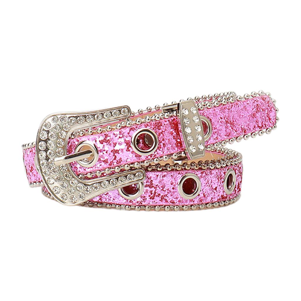 Punk Waist Belly Chain Belt for Women Men for Street Dance Prom Hip Hop Rock Music PU Belt Jean Stunning Buckle
