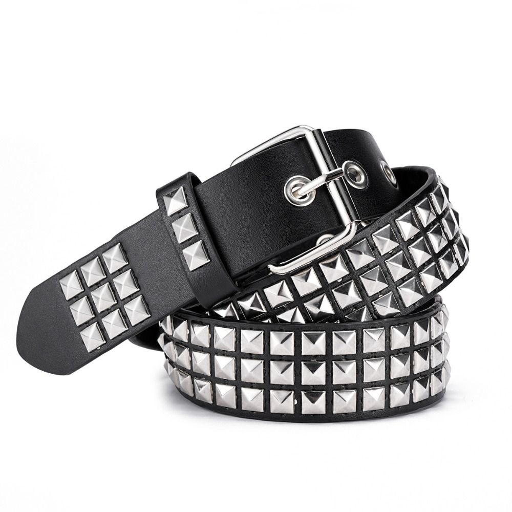 PU Material Punk Style Belt Alloy Buckle Casual Waist Belt Women's Leather Belt Pants Decoration