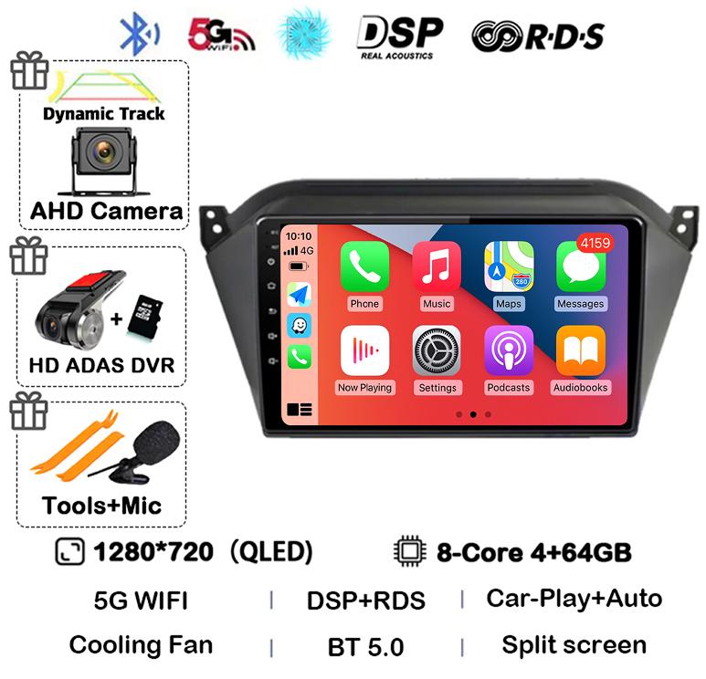 Android 14 Wireless Carplay Auto WIFI+4G For JAC S2 t40 2015 2016 2017 2018 Car Radio Video Player GPS Multimedia Stereo Audio