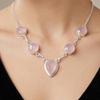 תכשיט לנשים מכסף סטרלינג 925 עם אבן חן קלצדוני ורד בעבודת יד שרשרת ללבוש למסיבות 16-18" RN-3-19