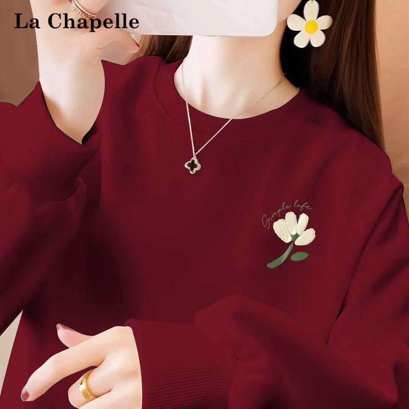 La Chapelle Women s Round Neck Loose Casual Sweatshirt S