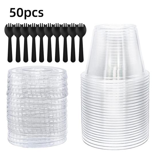 10/20/30/50Pcs Dessert Cup BPA-Free Plastic Cups Desserts Fruits Cakes Ice Cream Pudding Milkshake Cups