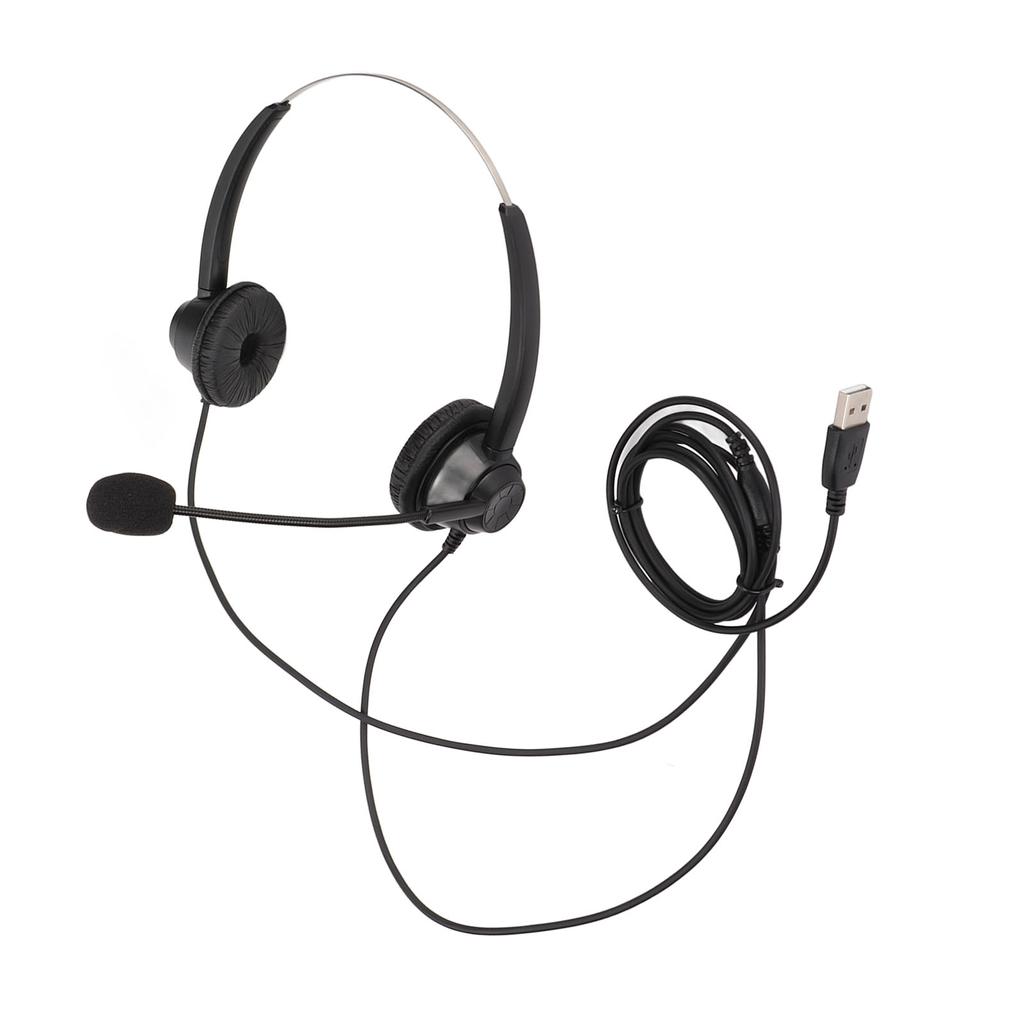 H360DUSB Doppelseitiges Headset Schwarz Lautstärkeregelung USB Business-Headset mit USB-Stecker für Telemar