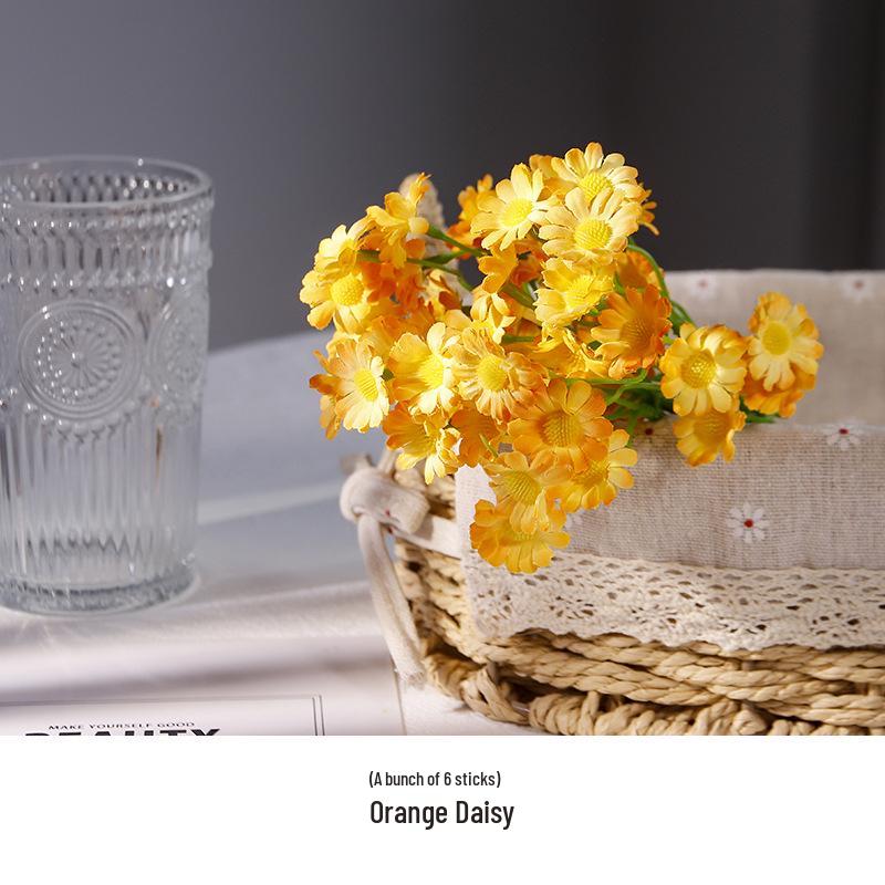 Nordic Dining Table Small Daisy Chamomile Silk Flower Bouquet for Home Decor