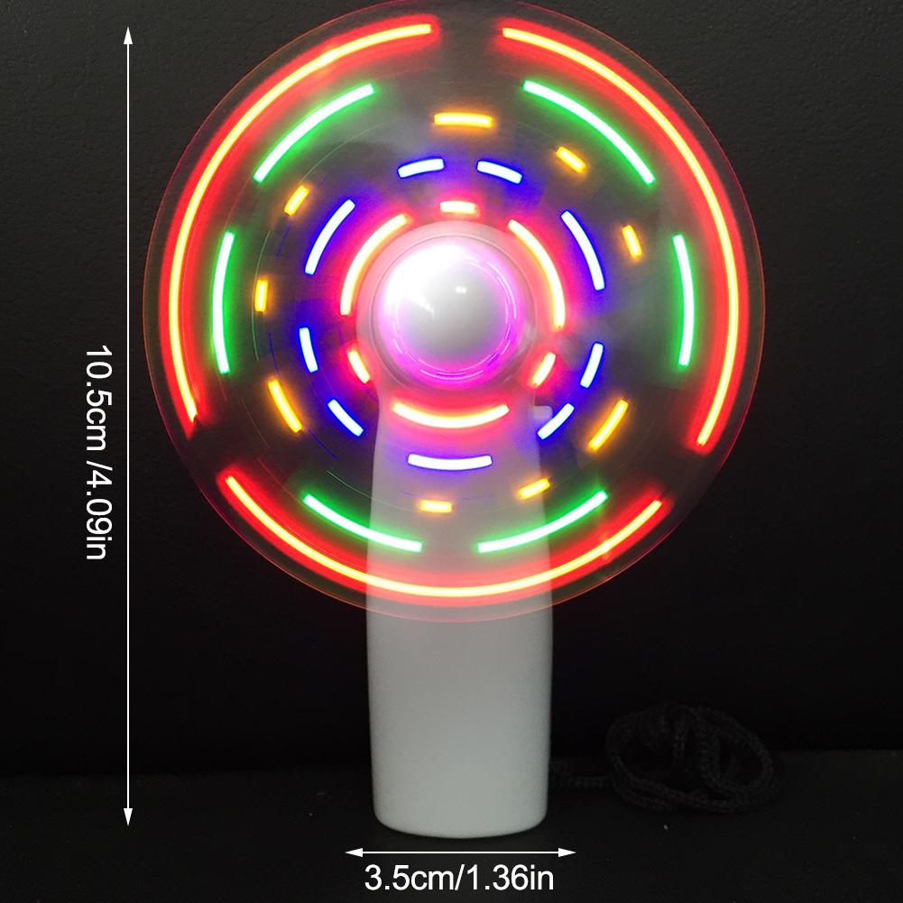 LED ruční ventilátor s blikajícími nápisy Mini přenosný 3 rychlosti Ultra tichý Bateriový chladicí ventilátor pro studenty Dárek