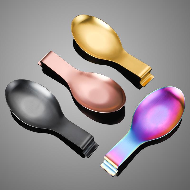 Fish Shape Stainless Steel Spoon Rest Thickened Cooking Spoon Buffet Clip Turner Tray Hotel Restaurant Kitchen Utensil Holder