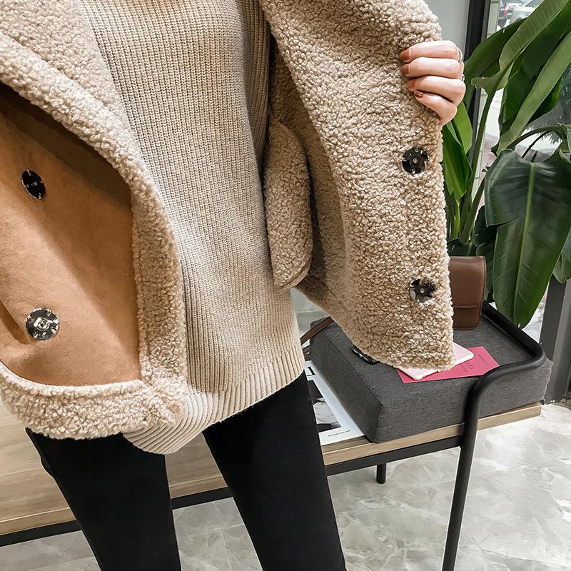 Nuovo gilet in pelo d'agnello da donna, senza maniche, ampio, caldo, autunno/inverno