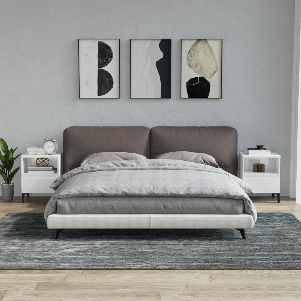 Nightstands (2 pcs) High Gloss White 40 x 35 x 50 cm