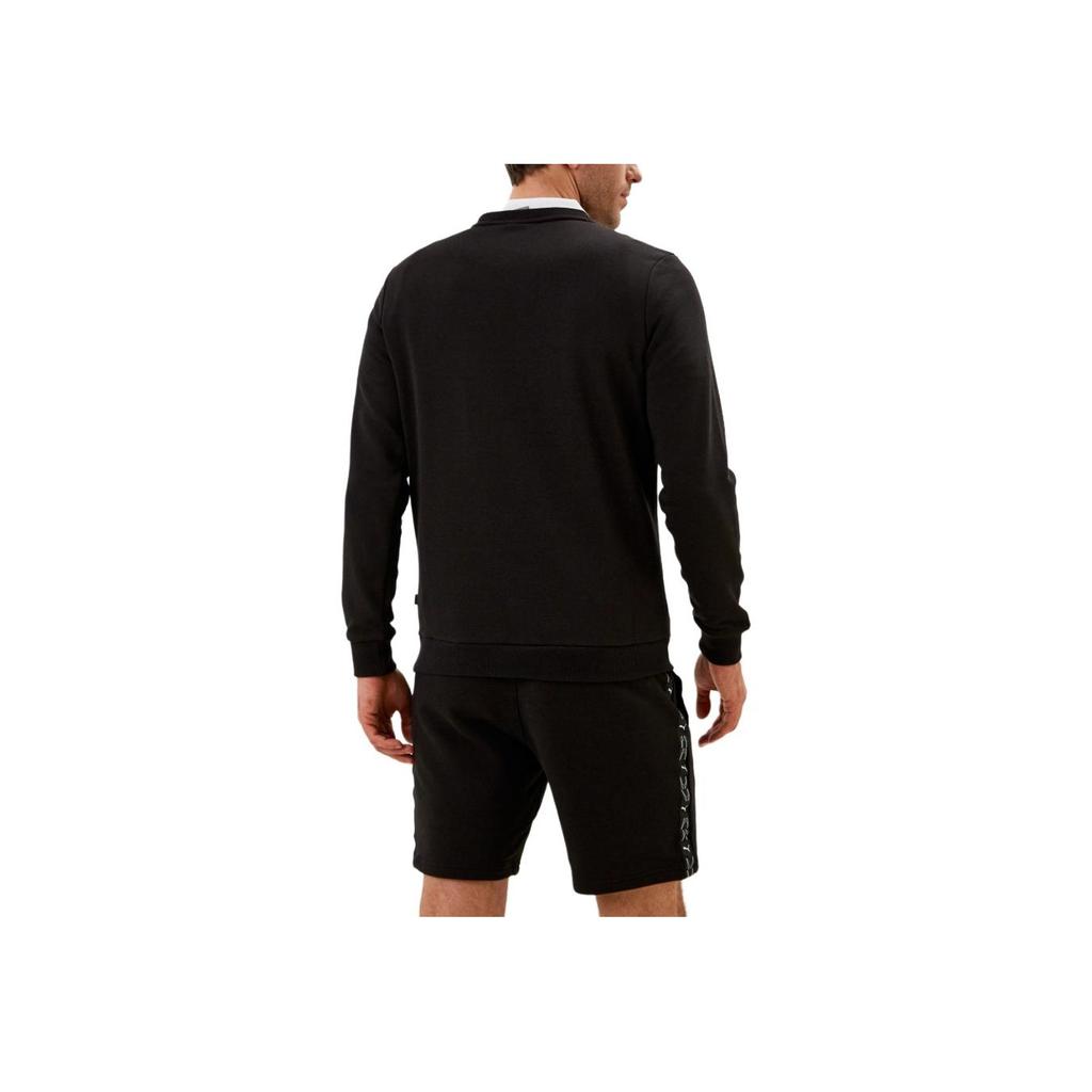Puma Solid Color Letter Fitted Long Sleeve Sweatshirt Men Tops Black 84723101