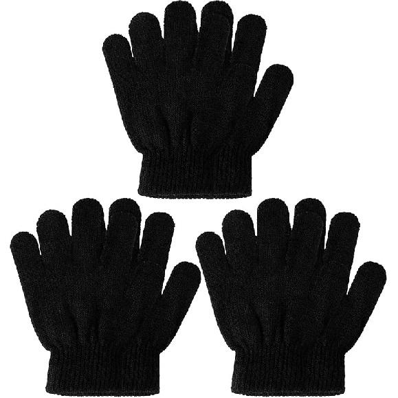 3 Pairs Toddler Gloves Kids Mittens Winter Warm Knitted Gloves Full Finger Mittens for Toddler Boys and Girls 3 - 7 Years Size