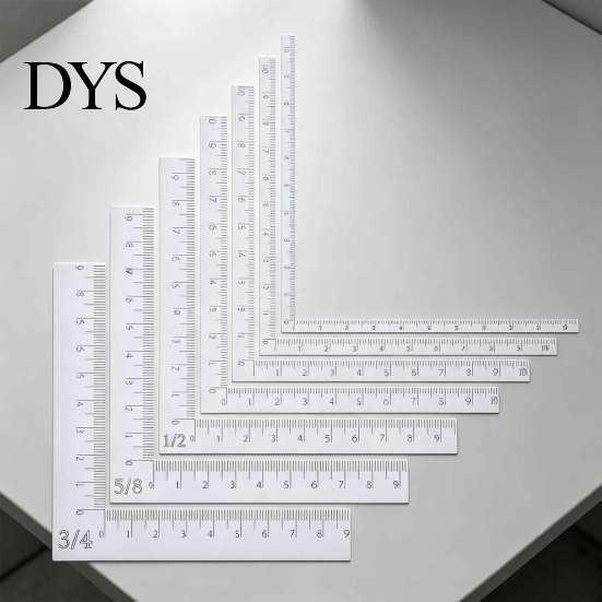 Professional Paper Crafting Gauges 7Pcs/Set Acrylic L-Shaped Positioning Ruler, Tool with Centimeter Scale, 7 Border Offset Rulers Sizes Square Ruler