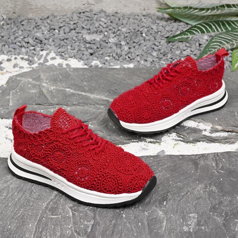Fashion 2025 New Summer Breathable Mesh Sneakers Best Seller Comfortable Low Heel Lace-Up Shoes Big Size Rubber Sole Designzapatos Mujer