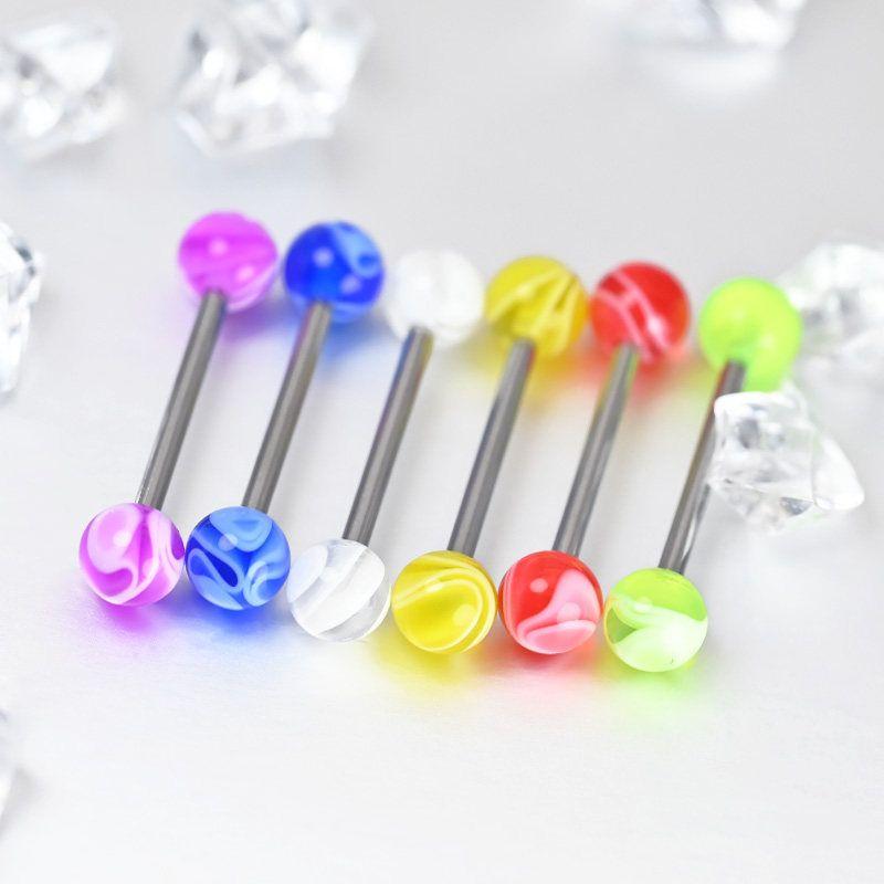 Raccon Raccoon Ice Cream Titanium Steel Tongue Pin Fashion Sexy Ins Textured External Thread Tongue Pin Piercing Jewelry