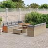 Ensemble de Canapés de Jardin de 11 pièces avec Coussins Beige en Rattan Synthétique Acacia 3363287