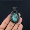 Aquamarine 999 Copper Wire Wrapped Pendant, Handmade Gemstone Pendant Jewelry, Gifts For Wife Brand New Pendant