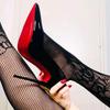 Schwarze Rote Sohle High Heels für Damen Im FrühlingSaison BrandNeu Spitze Schlanke Absätze Sexy und Glänzend Temperament Einzelne FußPaare Lackleder Dame
