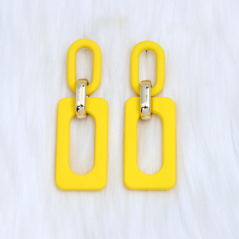 Rectangle Hollow Splicing Acrylic Earrings Stud Earrings Retro Personality Niche Earrings Ear Jewelry Women