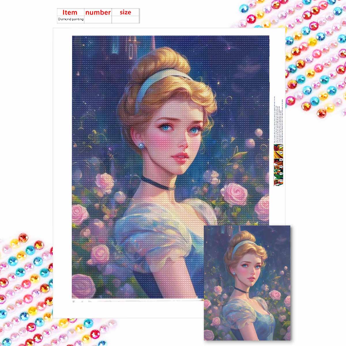 

Алмазная живопись своими руками Автопортрет Принцессы Набор для вышивания крестом Мозаичное искусство Алмазная живопись Полная выкладка Алмаз Домашнее украшение Round 20x30cm