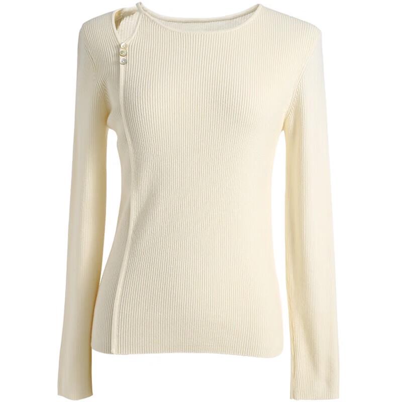Elegant Women's Slim Fit Round Neck Long Sleeve Knit Pullover