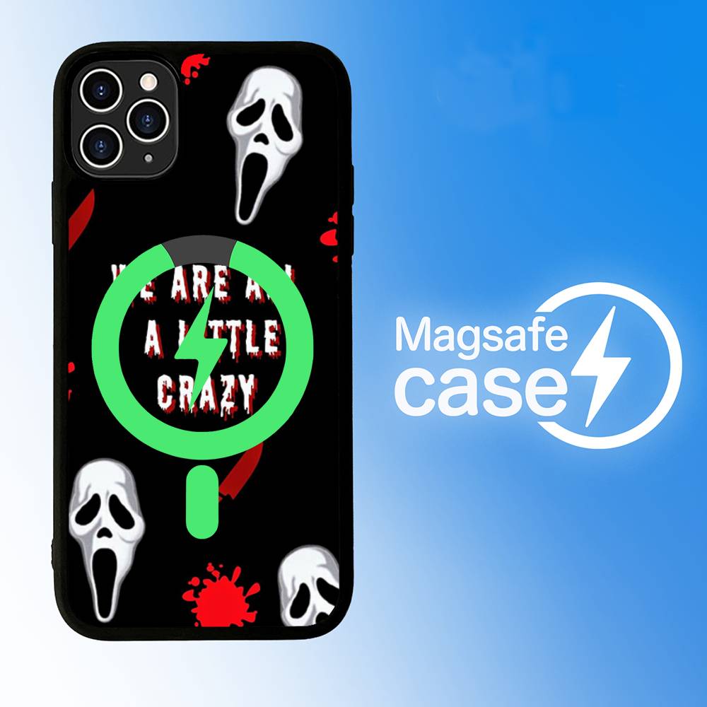 Ghost Face Art Scream Phone Case For iPhone 13 14 15 11 12 16 17 Pro Max Plus Magsafe Magnetic Shell