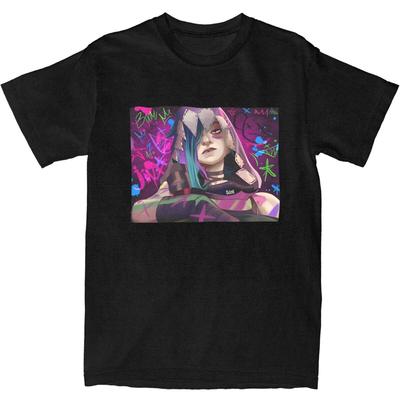 Jinx Arcane Anime T-Shirt Mens Aesthetic 100 Cotton T-Shirts Summer Comfortable Fashion Tee Shirt Design Oversized Tops